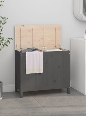 VidaXL Wasmand 88,5x44x76 cm massief grenenhout grijs