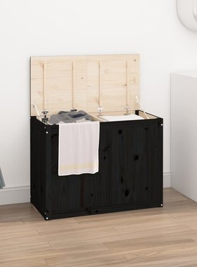 VidaXL Wasmand 88,5x44x66 cm massief grenenhout zwart