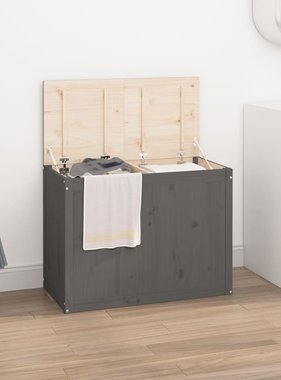 VidaXL Wasmand 88,5x44x66 cm massief grenenhout grijs