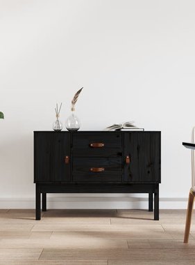 VidaXL Dressoir 110x40x78 cm massief grenenhout zwart