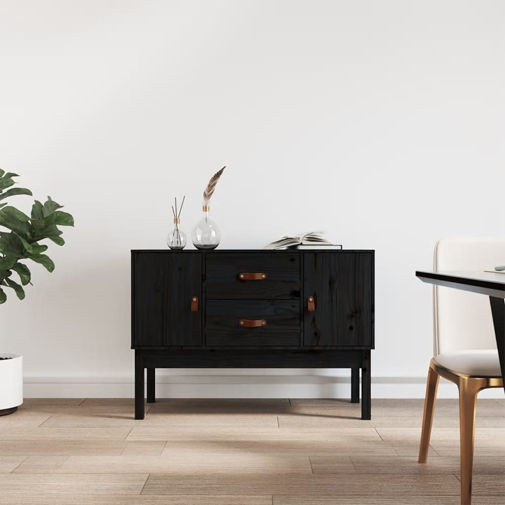 VidaXL Dressoir 110x40x78 cm massief grenenhout zwart