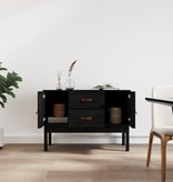 VidaXL Dressoir 110x40x78 cm massief grenenhout zwart