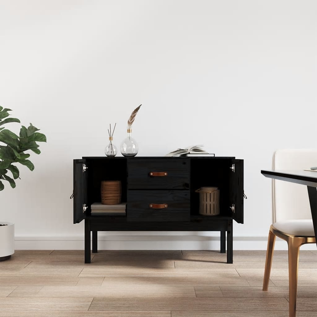 VidaXL Dressoir 110x40x78 cm massief grenenhout zwart
