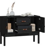 VidaXL Dressoir 110x40x78 cm massief grenenhout zwart