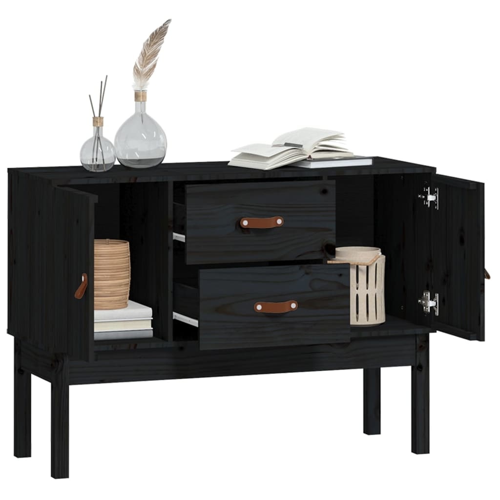 VidaXL Dressoir 110x40x78 cm massief grenenhout zwart