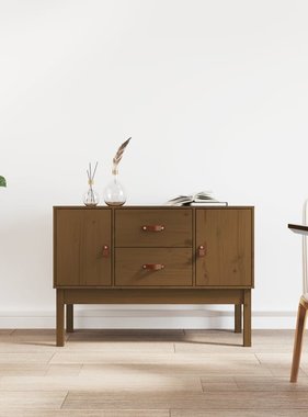 VidaXL Dressoir 110x40x78 cm massief grenenhout honingbruin