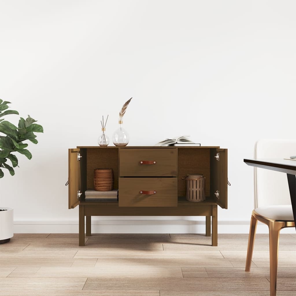 VidaXL Dressoir 110x40x78 cm massief grenenhout honingbruin
