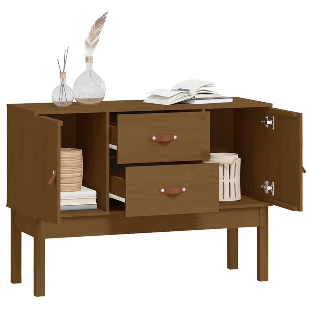 VidaXL Dressoir 110x40x78 cm massief grenenhout honingbruin