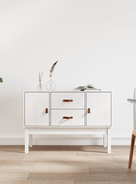 VidaXL Dressoir 110x40x78 cm massief grenenhout wit