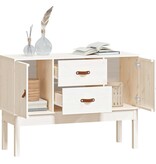 VidaXL Dressoir 110x40x78 cm massief grenenhout wit