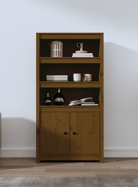 VidaXL Hoge kast 80x35x154 cm massief grenenhout honingbruin
