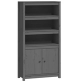VidaXL Hoge kast 80x35x154 cm massief grenenhout grijs