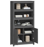 VidaXL Hoge kast 80x35x154 cm massief grenenhout grijs