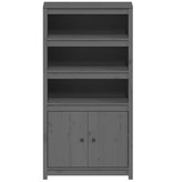 VidaXL Hoge kast 80x35x154 cm massief grenenhout grijs