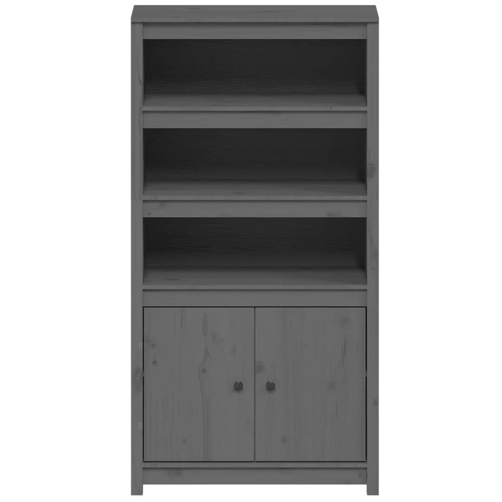 VidaXL Hoge kast 80x35x154 cm massief grenenhout grijs