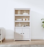VidaXL Hoge kast 80x35x154 cm massief grenenhout wit