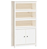 VidaXL Hoge kast 80x35x154 cm massief grenenhout wit