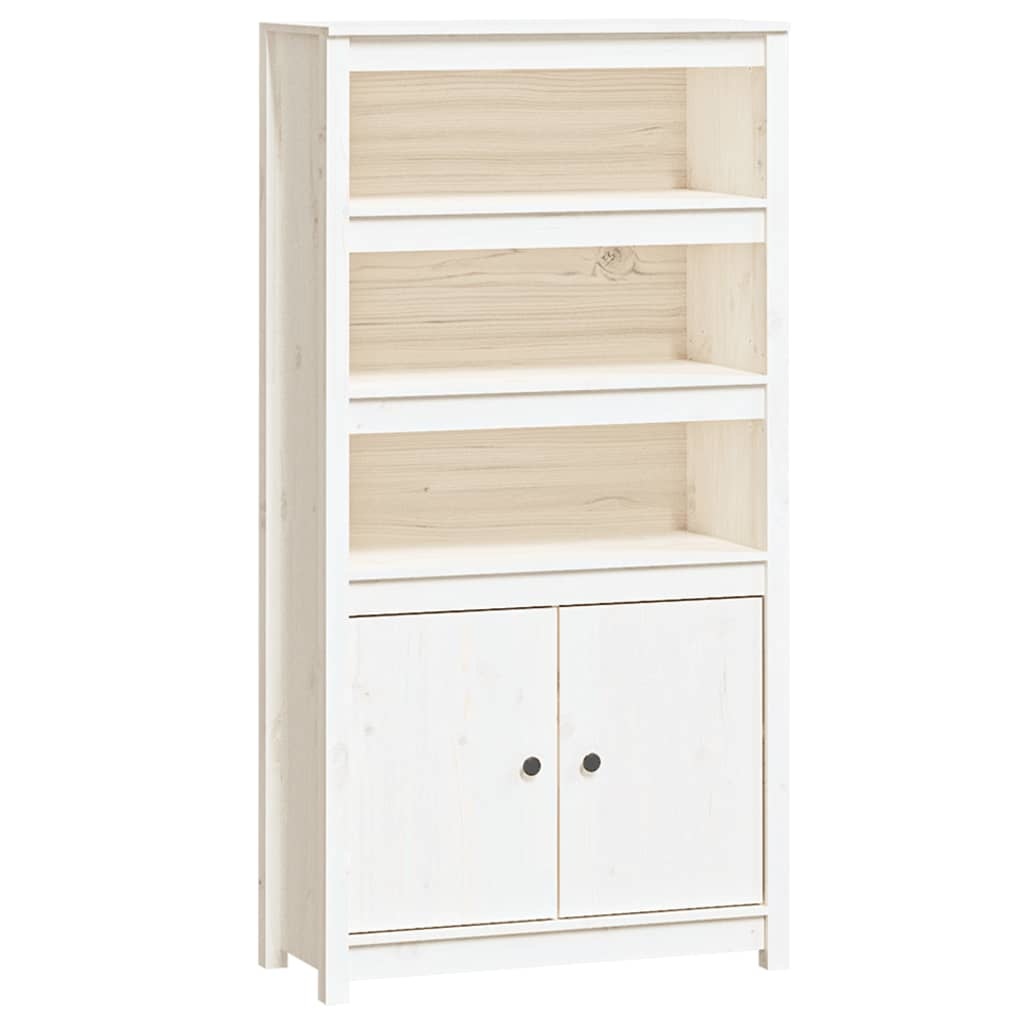 VidaXL Hoge kast 80x35x154 cm massief grenenhout wit