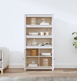 VidaXL Hoge kast 80x35x154 cm massief grenenhout wit