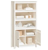 VidaXL Hoge kast 80x35x154 cm massief grenenhout wit