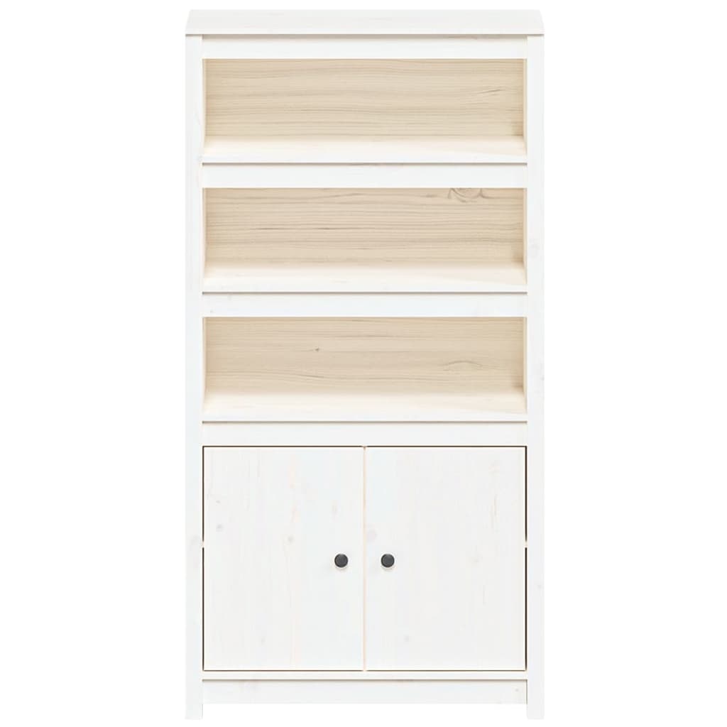 VidaXL Hoge kast 80x35x154 cm massief grenenhout wit