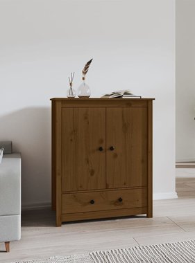 VidaXL Hoge kast 83x41,5x100 cm massief grenenhout honingbruin