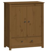 VidaXL Hoge kast 83x41,5x100 cm massief grenenhout honingbruin