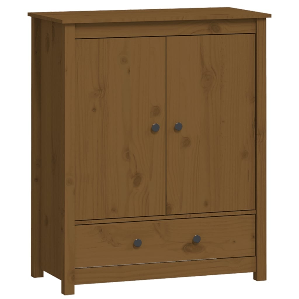 VidaXL Hoge kast 83x41,5x100 cm massief grenenhout honingbruin
