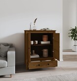 VidaXL Hoge kast 83x41,5x100 cm massief grenenhout honingbruin
