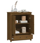 VidaXL Hoge kast 83x41,5x100 cm massief grenenhout honingbruin
