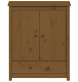 VidaXL Hoge kast 83x41,5x100 cm massief grenenhout honingbruin