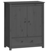 VidaXL Hoge kast 83x41,5x100 cm massief grenenhout grijs