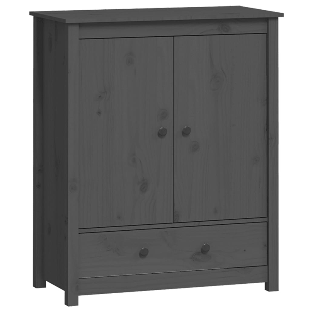 VidaXL Hoge kast 83x41,5x100 cm massief grenenhout grijs
