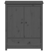 VidaXL Hoge kast 83x41,5x100 cm massief grenenhout grijs