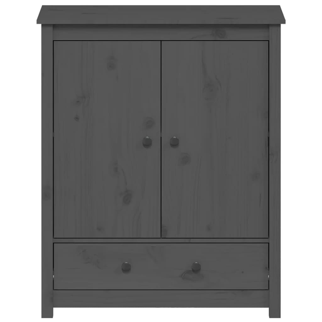 VidaXL Hoge kast 83x41,5x100 cm massief grenenhout grijs