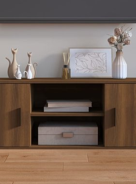 VidaXL Tv-meubel 100x35x40 cm bewerkt hout bruineikenkleurig