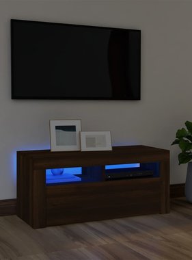 vidaXL Tv-meubel met LED-verlichting 90x35x40 cm bruineikenkleurig