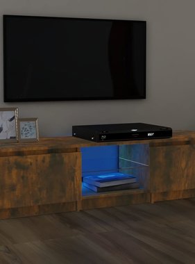 vidaXL Tv-meubel LED-verlichting 140x40x35,5 cm gerookt eikenkleurig