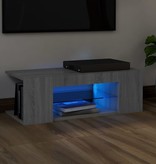 VidaXL Tv-meubel met LED-verlichting 90x39x30 cm grijs sonoma eiken