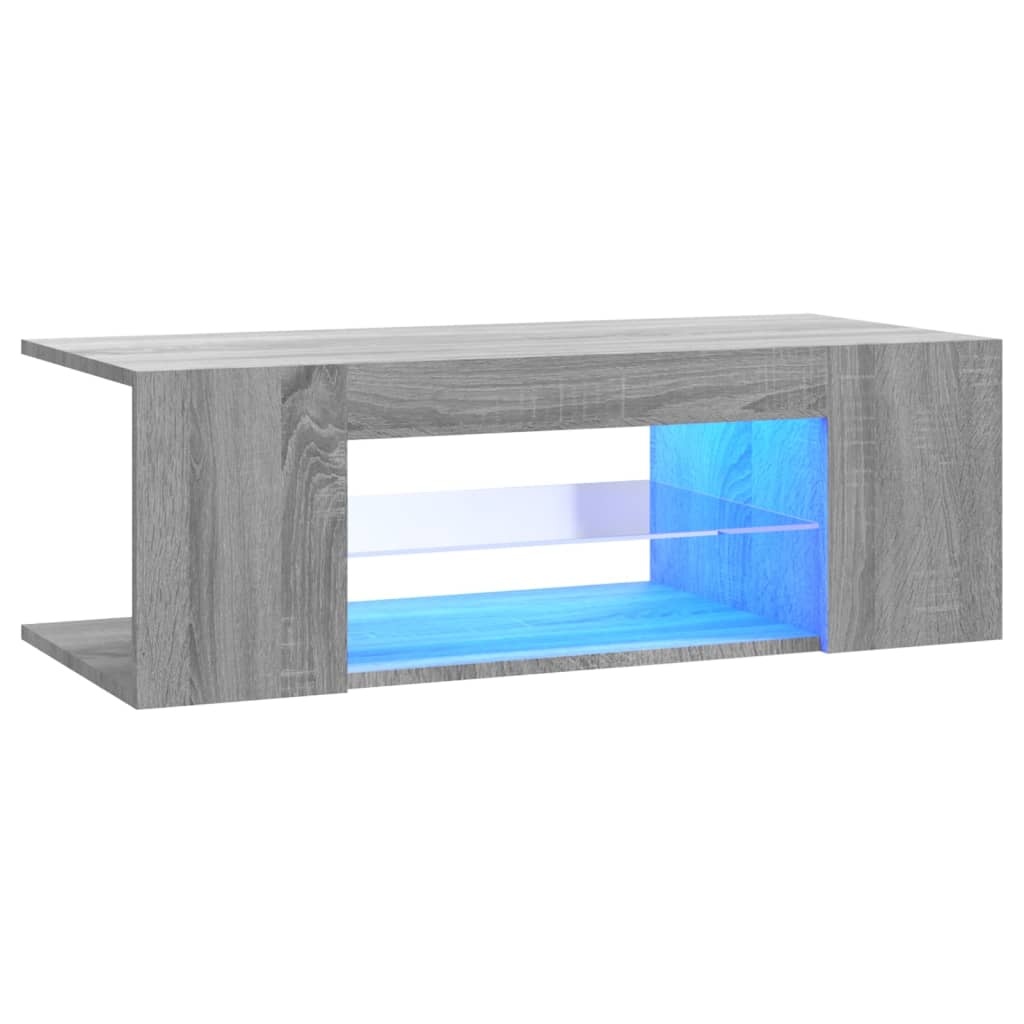 VidaXL Tv-meubel met LED-verlichting 90x39x30 cm grijs sonoma eiken