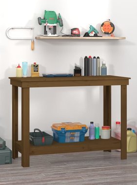 VidaXL Werkbank 110x50x80 cm massief grenenhout honingbruin