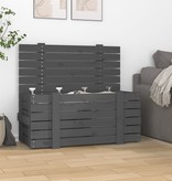 Opbergbox 91x40,5x42 cm massief grenenhout grijs