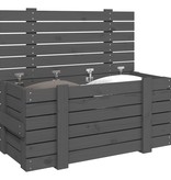 Opbergbox 91x40,5x42 cm massief grenenhout grijs