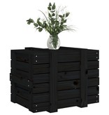 Opbergbox 58x40,5x42 cm massief grenenhout zwart