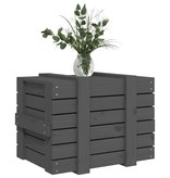 Opbergbox 58x40,5x42 cm massief grenenhout grijs