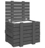 Opbergbox 58x40,5x42 cm massief grenenhout grijs