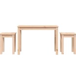 Tafeltjesset 3 st massief grenenhout