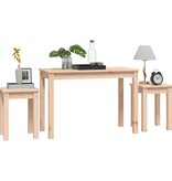 Tafeltjesset 3 st massief grenenhout