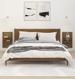 Nachtkastjes wandgemonteerd 2 st massief grenenhout honingbruin