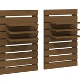 Nachtkastjes wandgemonteerd 2 st massief grenenhout honingbruin